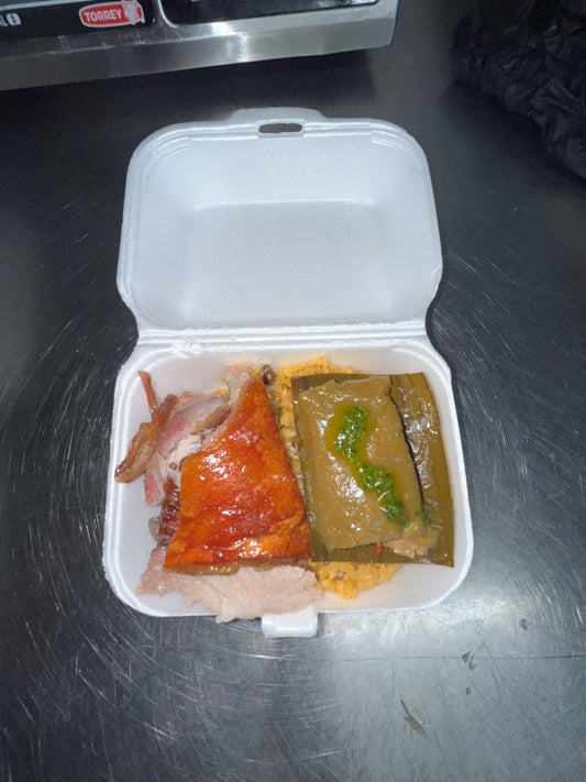 Mini Servicio Arroz, lechón y pastel